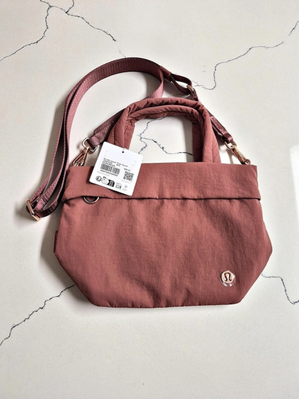 lululemon On My Level Tote Small Tote Dusk Rose Gold NWT